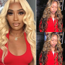 Load image into Gallery viewer, Mid Split Large Wave Front Lace Wig Hand Woven Front Lace Wig Headband Long Curly Hair Elegant Women False Hair Cover
