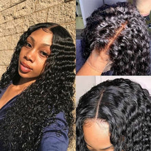 Load image into Gallery viewer, Front Lace Wig with Small Wave Curly Hair Cover Whole Top Natur Preplucked Hairline Lace Wig
