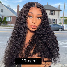 Load image into Gallery viewer, Front Lace Wig with Small Wave Curly Hair Cover Whole Top Natur Preplucked Hairline Lace Wig
