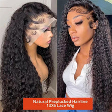 Load image into Gallery viewer, Front Lace Wig with Small Wave Curly Hair Cover Whole Top Natur Preplucked Hairline Lace Wig
