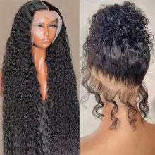 Load image into Gallery viewer, Front Lace Wig with Small Wave Curly Hair Cover Whole Top Natur Preplucked Hairline Lace Wig
