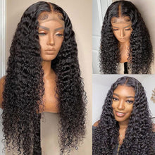 Load image into Gallery viewer, Front Lace Wig with Small Wave Curly Hair Cover Whole Top Natur Preplucked Hairline Lace Wig
