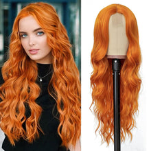 Load image into Gallery viewer, Long Curly Hair Large Wave Front Lace Wig Women's Synthetic Wig Set Elegant Long Curly Women Wig False Hair Cover
