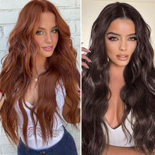 Load image into Gallery viewer, Long Curly Hair Large Wave Front Lace Wig Women's Synthetic Wig Set Elegant Long Curly Women Wig False Hair Cover
