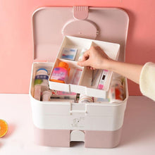 Load image into Gallery viewer, Plastic Nail Tools Storage Box Double Layered Anti-dust Nail Storage Box Portable Large Capacity Storage Nail Enhancement Box
