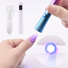 Load image into Gallery viewer, Portable Dryer Machine UV Nail Lamp USB Rechargeable UV LED Nail Quick Drying Light Handheld Manicure Lamp For Gel Varnish Tools
