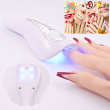 Load image into Gallery viewer, Portable Dryer Machine UV Nail Lamp USB Rechargeable UV LED Nail Quick Drying Light Handheld Manicure Lamp For Gel Varnish Tools
