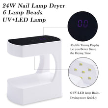 Load image into Gallery viewer, Portable Mini Nail Drying Lamp LED Lamp Nail Dryer UV Lamp Manicure Gel Nail Polish Dryer Household Travel with USB Cable
