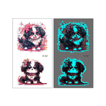 Load image into Gallery viewer, Nightglow Tattoo Sticker Waterproof Cartoon Animal Children's Tattoo Sticker Cute Cartoon Tiger Cat Tattoo Stickers
