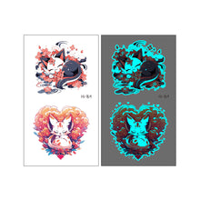 Load image into Gallery viewer, Nightglow Tattoo Sticker Waterproof Cartoon Animal Children's Tattoo Sticker Cute Cartoon Tiger Cat Tattoo Stickers
