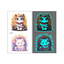 Load image into Gallery viewer, Nightglow Tattoo Sticker Waterproof Cartoon Animal Children's Tattoo Sticker Cute Cartoon Tiger Cat Tattoo Stickers
