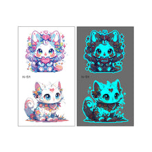 Load image into Gallery viewer, Nightglow Tattoo Sticker Waterproof Cartoon Animal Children's Tattoo Sticker Cute Cartoon Tiger Cat Tattoo Stickers
