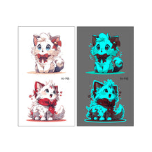 Load image into Gallery viewer, Nightglow Tattoo Sticker Waterproof Cartoon Animal Children's Tattoo Sticker Cute Cartoon Tiger Cat Tattoo Stickers
