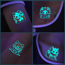 Load image into Gallery viewer, Nightglow Tattoo Sticker Waterproof Cartoon Animal Children's Tattoo Sticker Cute Cartoon Tiger Cat Tattoo Stickers
