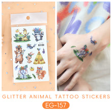 Load image into Gallery viewer, Sparkling Powder Tattoo Sticker Waterproof Animal Ocean Children's Tattoo Sticker Cute Animals Tattoo Stickers
