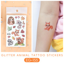 Load image into Gallery viewer, Sparkling Powder Tattoo Sticker Waterproof Animal Ocean Children's Tattoo Sticker Cute Animals Tattoo Stickers
