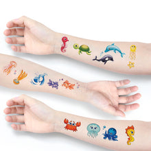 Load image into Gallery viewer, Sparkling Powder Tattoo Sticker Waterproof Animal Ocean Children's Tattoo Sticker Cute Animals Tattoo Stickers
