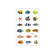 Load image into Gallery viewer, Waterproof Children's Tattoo Sticker Ocean Shark Cartoon Tattoo Sticker Creative Ocean Women Men Tattoo Stickers
