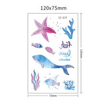 Load image into Gallery viewer, Waterproof Children's Tattoo Sticker Ocean Shark Cartoon Tattoo Sticker Creative Ocean Women Men Tattoo Stickers
