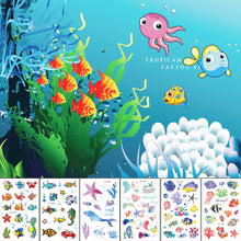 Load image into Gallery viewer, Waterproof Children's Tattoo Sticker Ocean Shark Cartoon Tattoo Sticker Creative Ocean Women Men Tattoo Stickers
