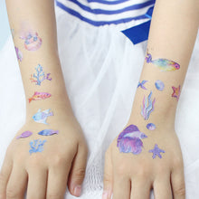 Load image into Gallery viewer, Waterproof Children's Tattoo Sticker Ocean Shark Cartoon Tattoo Sticker Creative Ocean Women Men Tattoo Stickers
