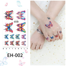 Load image into Gallery viewer, Butterfly Tattoo Sticker Waterproof Children's Colorful Cartoon Flower Butterfly Tattoo Sticker Cute Colorful Tattoo Sticker
