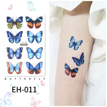 Load image into Gallery viewer, Butterfly Tattoo Sticker Waterproof Children's Colorful Cartoon Flower Butterfly Tattoo Sticker Cute Colorful Tattoo Sticker
