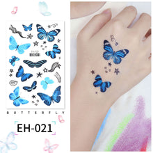 Load image into Gallery viewer, Butterfly Tattoo Sticker Waterproof Children's Colorful Cartoon Flower Butterfly Tattoo Sticker Cute Colorful Tattoo Sticker
