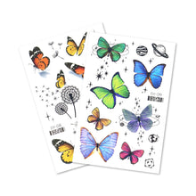 Load image into Gallery viewer, Butterfly Tattoo Sticker Waterproof Children's Colorful Cartoon Flower Butterfly Tattoo Sticker Cute Colorful Tattoo Sticker
