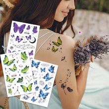 Load image into Gallery viewer, Butterfly Tattoo Sticker Waterproof Children's Colorful Cartoon Flower Butterfly Tattoo Sticker Cute Colorful Tattoo Sticker
