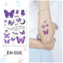 Load image into Gallery viewer, Butterfly Tattoo Sticker Waterproof Children's Colorful Cartoon Flower Butterfly Tattoo Sticker Cute Colorful Tattoo Sticker
