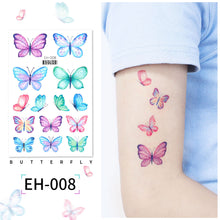 Load image into Gallery viewer, Butterfly Tattoo Sticker Waterproof Children's Colorful Cartoon Flower Butterfly Tattoo Sticker Cute Colorful Tattoo Sticker
