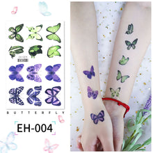 Load image into Gallery viewer, Butterfly Tattoo Sticker Waterproof Children's Colorful Cartoon Flower Butterfly Tattoo Sticker Cute Colorful Tattoo Sticker
