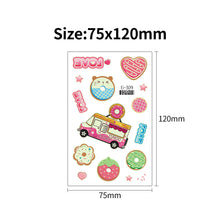 Load image into Gallery viewer, Nightglow Tattoo Sticker Waterproof Party Candy Donut Children's Cartoon Tattoo Sticker Cute Children Tattoo Sticker
