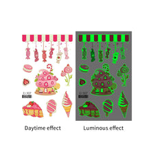 Load image into Gallery viewer, Nightglow Tattoo Sticker Waterproof Party Candy Donut Children's Cartoon Tattoo Sticker Cute Children Tattoo Sticker
