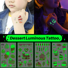 Load image into Gallery viewer, Nightglow Tattoo Sticker Waterproof Party Candy Donut Children's Cartoon Tattoo Sticker Cute Children Tattoo Sticker
