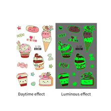 Load image into Gallery viewer, Nightglow Tattoo Sticker Waterproof Party Candy Donut Children's Cartoon Tattoo Sticker Cute Children Tattoo Sticker
