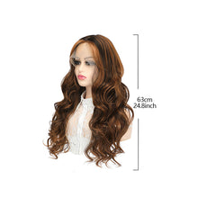 Load image into Gallery viewer, Forehead Lace Large Wave Wig High Temperature Silk Long Curly Hair Invisible Fluffy Full Top Wig Synthetic Hair Extensions

