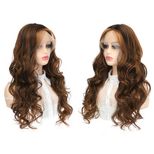 Load image into Gallery viewer, Forehead Lace Large Wave Wig High Temperature Silk Long Curly Hair Invisible Fluffy Full Top Wig Synthetic Hair Extensions
