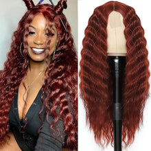 Load image into Gallery viewer, Forehead Lace Fluffy Natural Wig High Temperature Silk Long Curly Hair Realistic Full Top Wig Women Hair Extensions
