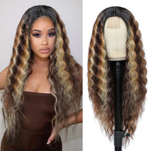Load image into Gallery viewer, Forehead Lace Fluffy Natural Wig High Temperature Silk Long Curly Hair Realistic Full Top Wig Women Hair Extensions
