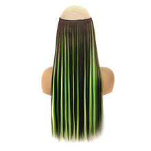 Load image into Gallery viewer, One Piece 5-clip Synthetic Straight Hair Wig Adjustable Fish Wire Colorful Wig Hair Piece Invisible Hair Extensions for Women

