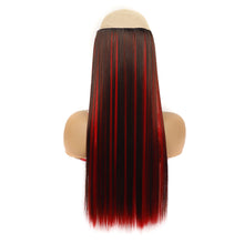 Load image into Gallery viewer, One Piece 5-clip Synthetic Straight Hair Wig Adjustable Fish Wire Colorful Wig Hair Piece Invisible Hair Extensions for Women
