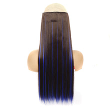 Load image into Gallery viewer, One Piece 5-clip Synthetic Straight Hair Wig Adjustable Fish Wire Colorful Wig Hair Piece Invisible Hair Extensions for Women
