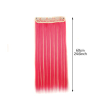Load image into Gallery viewer, One Piece 5-clip Synthetic Straight Hair Wig Adjustable Fish Wire Colorful Wig Hair Piece Invisible Hair Extensions for Women
