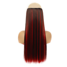 Load image into Gallery viewer, One Piece 5-clip Synthetic Straight Hair Wig Adjustable Fish Wire Colorful Wig Hair Piece Invisible Hair Extensions for Women
