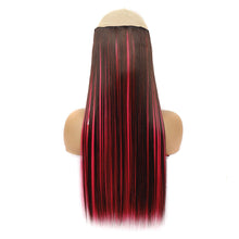Load image into Gallery viewer, One Piece 5-clip Synthetic Straight Hair Wig Adjustable Fish Wire Colorful Wig Hair Piece Invisible Hair Extensions for Women
