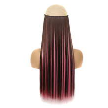 Load image into Gallery viewer, One Piece 5-clip Synthetic Straight Hair Wig Adjustable Fish Wire Colorful Wig Hair Piece Invisible Hair Extensions for Women
