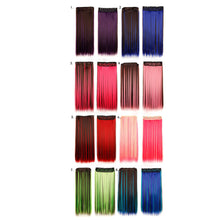 Load image into Gallery viewer, One Piece 5-clip Synthetic Straight Hair Wig Adjustable Fish Wire Colorful Wig Hair Piece Invisible Hair Extensions for Women
