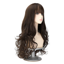 Load image into Gallery viewer, Air Bangs Wig Fashionable Fluffy Big Wave Long Curly Hair Wig Natural Simulated Full Top Wig Women Synthetic Hair Extensions
